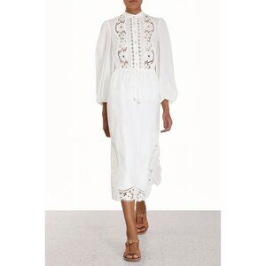 Zimmermann Halcyon Broderie Shirt White US 8